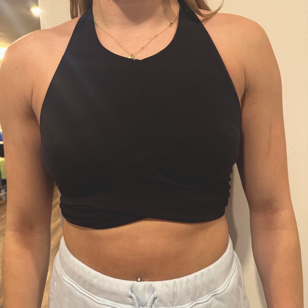 Lululemon Size 6 Black Cross Top